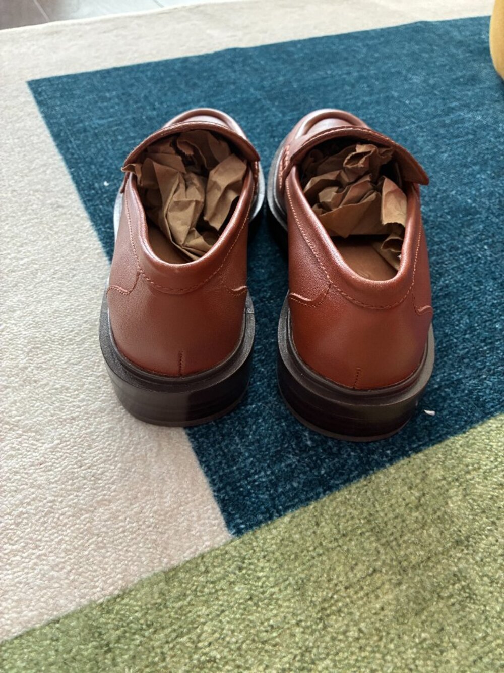 $158 Madewell The Vernon Leather Penny Loafers – Dried Maple 6.5 - Picture 7 of 8
